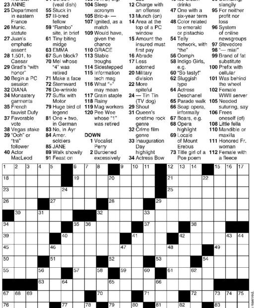 Printable Crossword Puzzle Paper Free Crossword Puzzles Printable