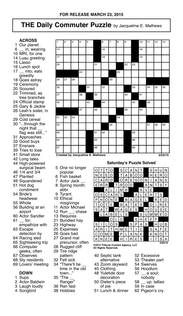 Printable Crossword Puzzles By Jacqueline Mathews FreePrintableTM