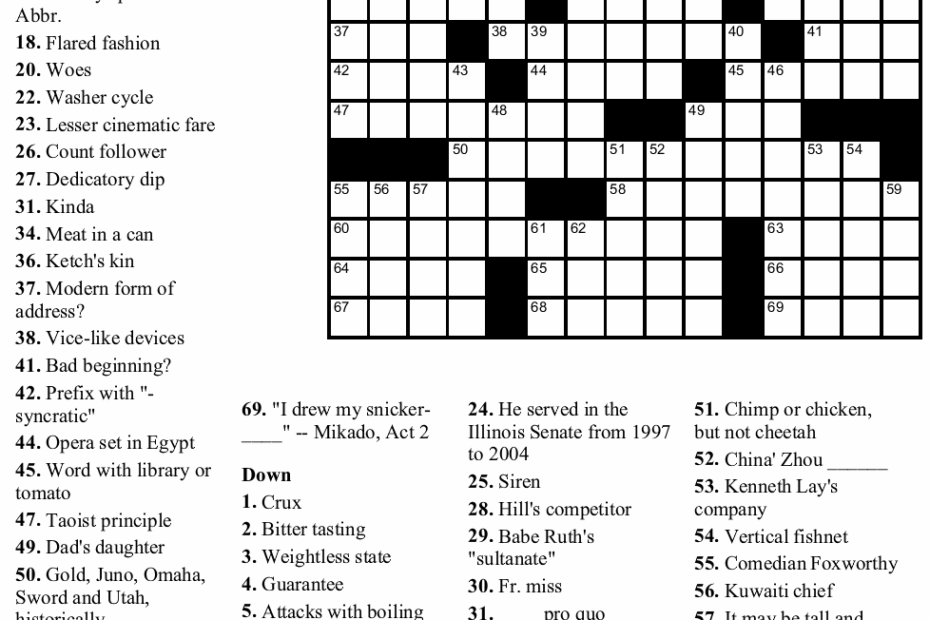 Printable Crossword Puzzles For Teens Printable Crossword Puzzles