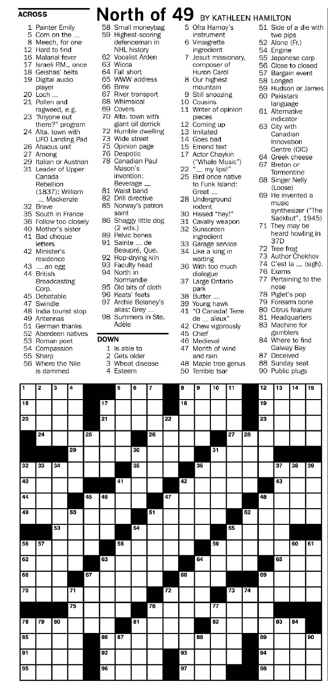 Printable Crossword Puzzles Hard