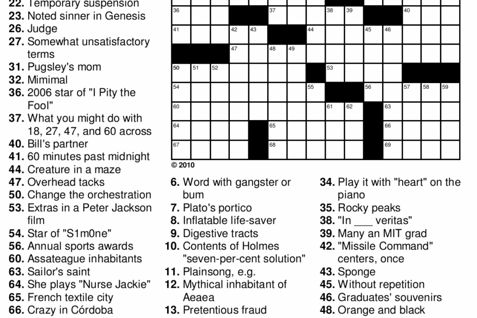 Printable Crossword Puzzles Pop Culture Printable Crossword Puzzles