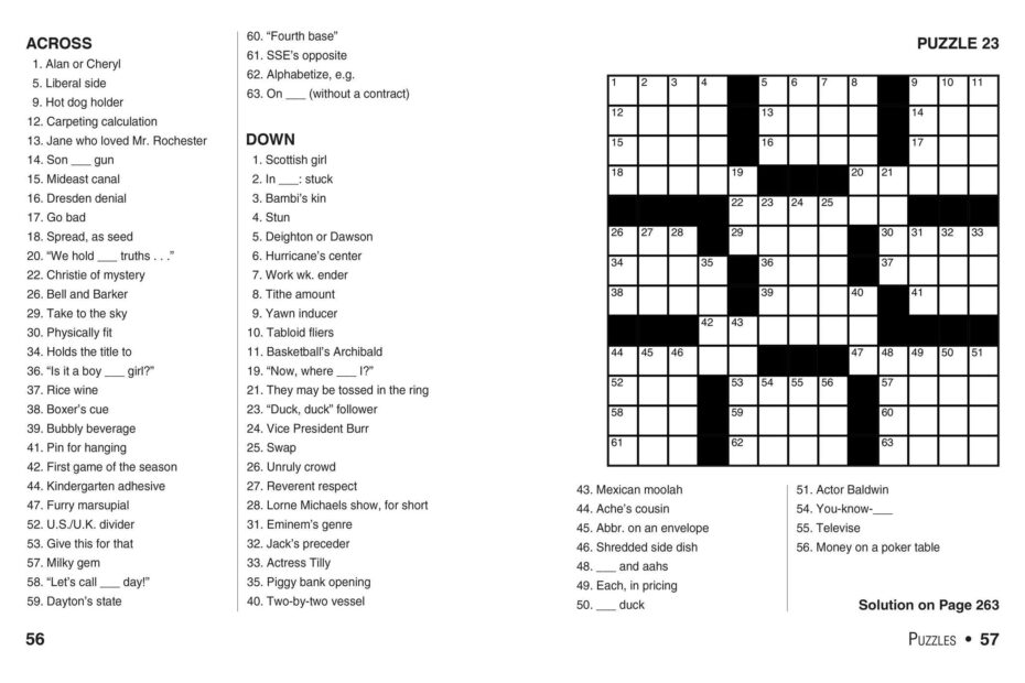 Printable Crossword Puzzles Universal Printable Crossword Puzzles