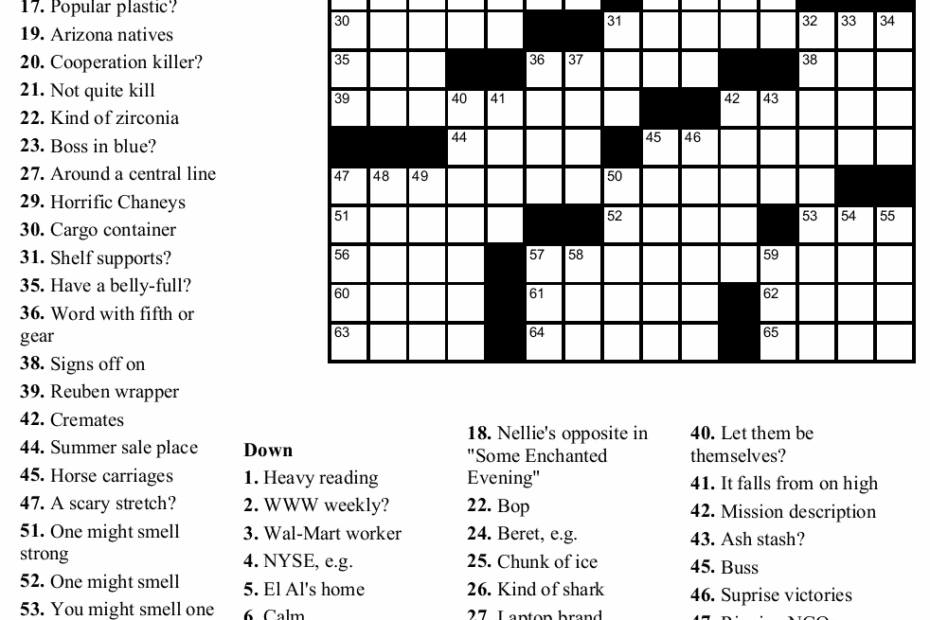 Printable Crossword Washington Post Printable Crossword Puzzles