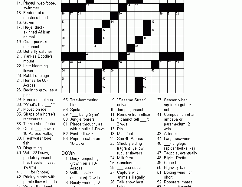 Printable Crosswords English Vocabulary Printable Crossword Puzzles