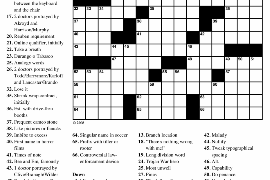 Printable Crosswords For 15 Year Olds Printable Crossword Puzzles