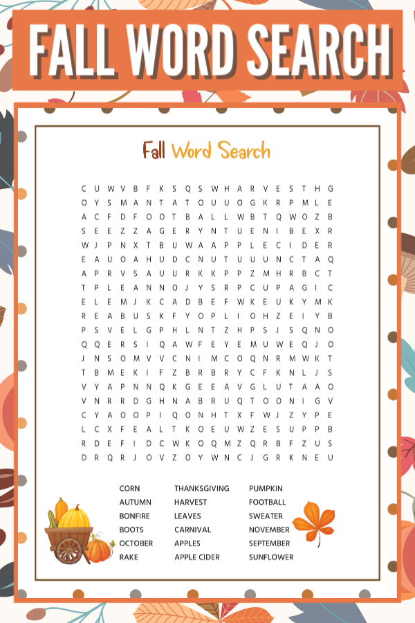 Printable Fall Word Searches Artofit