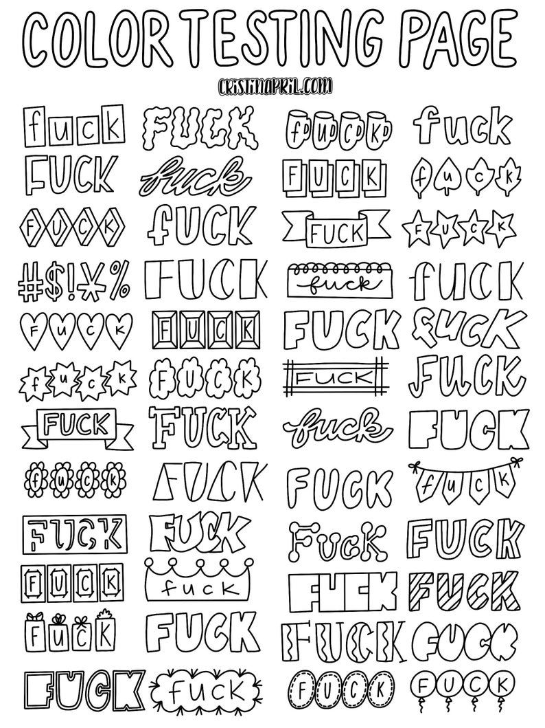 Printable Full Page Curse Word Color Pages Printable Calendars AT A 