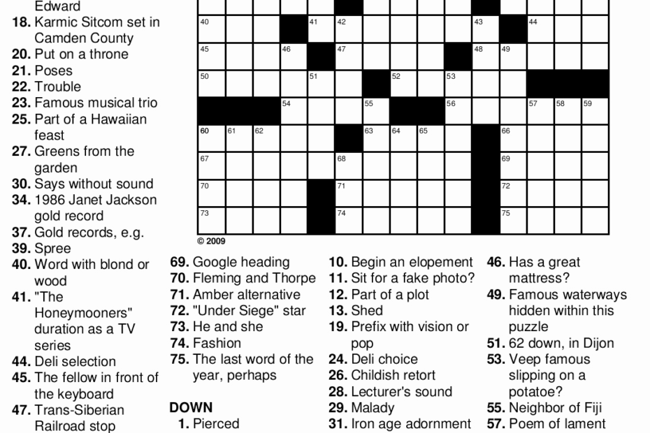 Printable Giant Crossword Puzzles Printable Crossword Puzzles