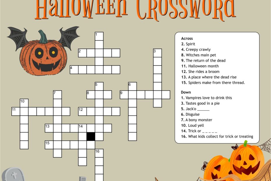 Printable Halloween Crossword Puzzles