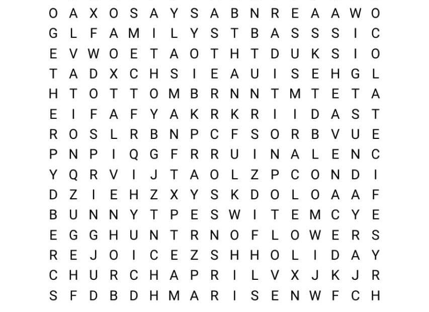 Printable Hard Easter Word Search Free Download And Print For You