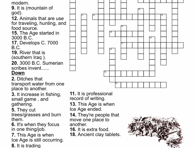 Printable History Crossword Puzzle Free Crossword Puzzles Printable
