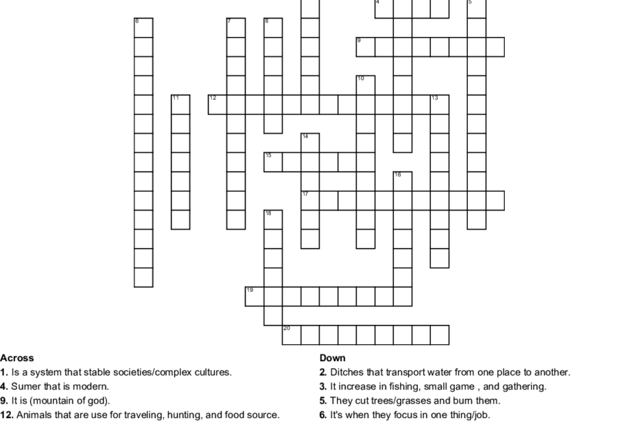 Printable History Crossword Puzzles Printable Crossword Puzzles