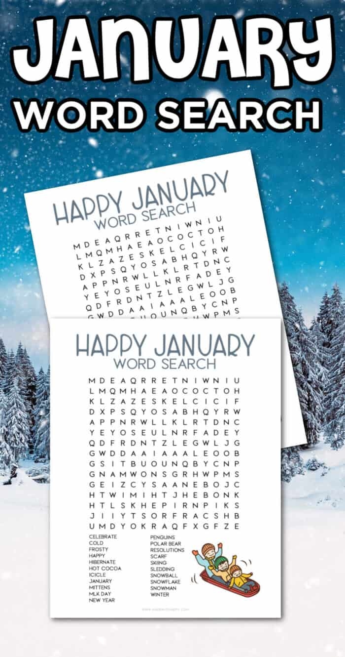 Printable January Word Search Puzzles Word Search Maker