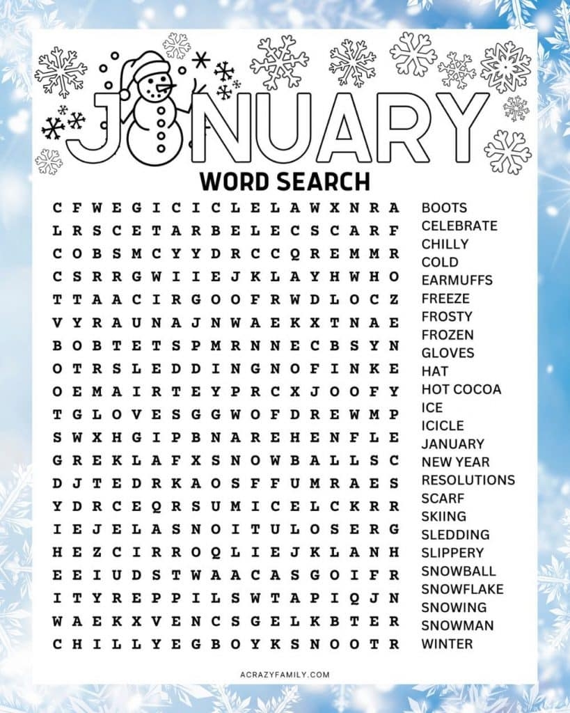 Printable January Word Search Puzzles Word Search Pri Vrogue co