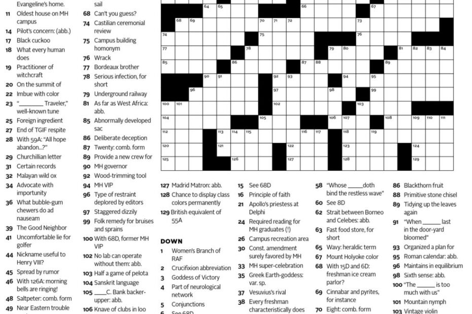 Printable Large Print Crossword Puzzles Printable JD