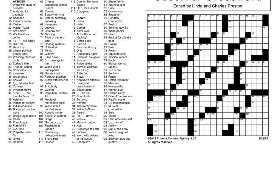 Printable November Crossword Puzzles Printable Crossword Puzzles