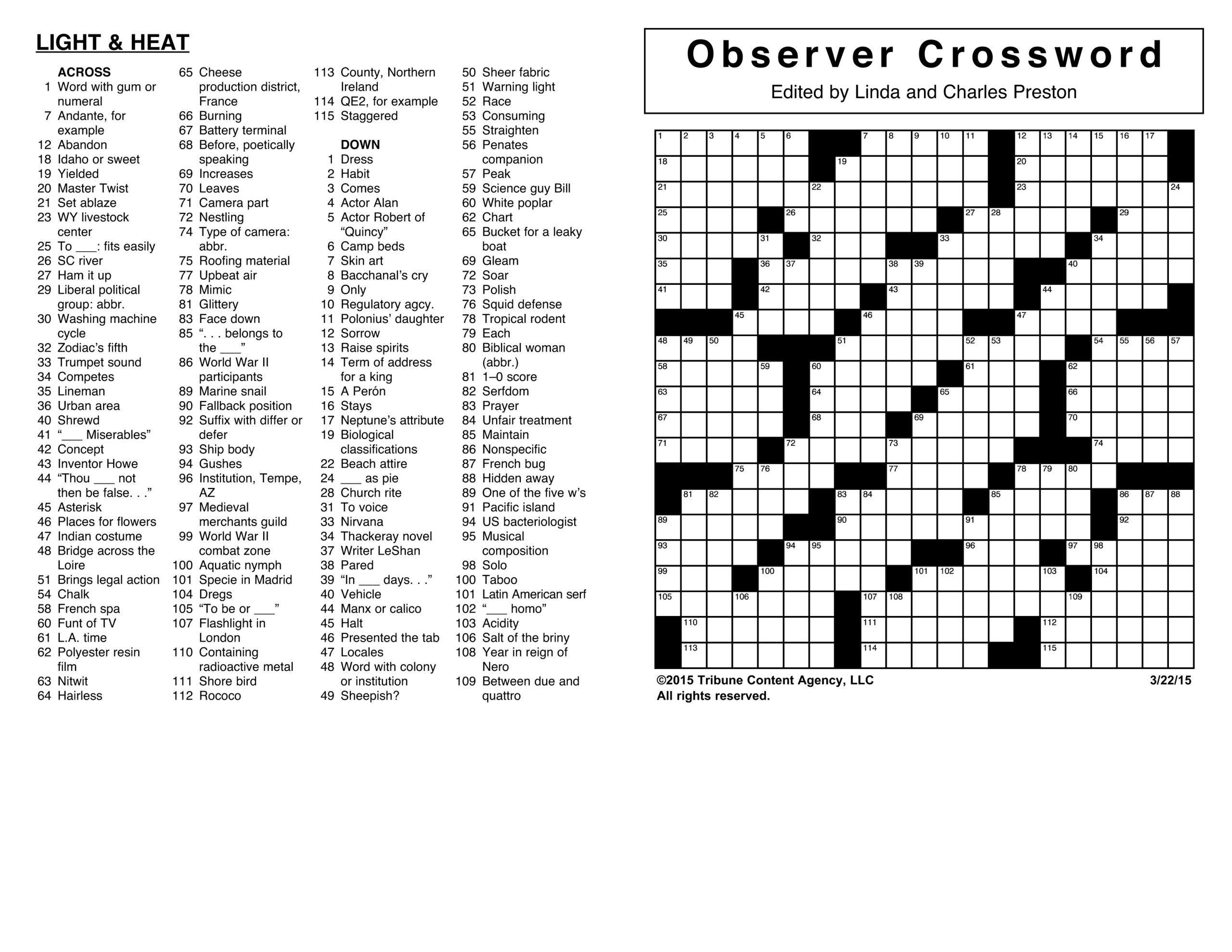 Printable November Crossword Puzzles Printable Crossword Puzzles