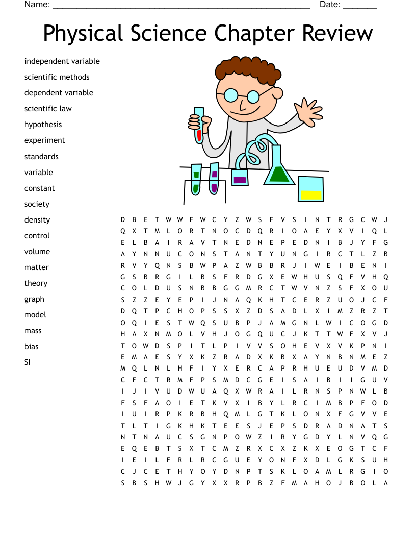 Printable Physical Science Word Search Word Search Maker