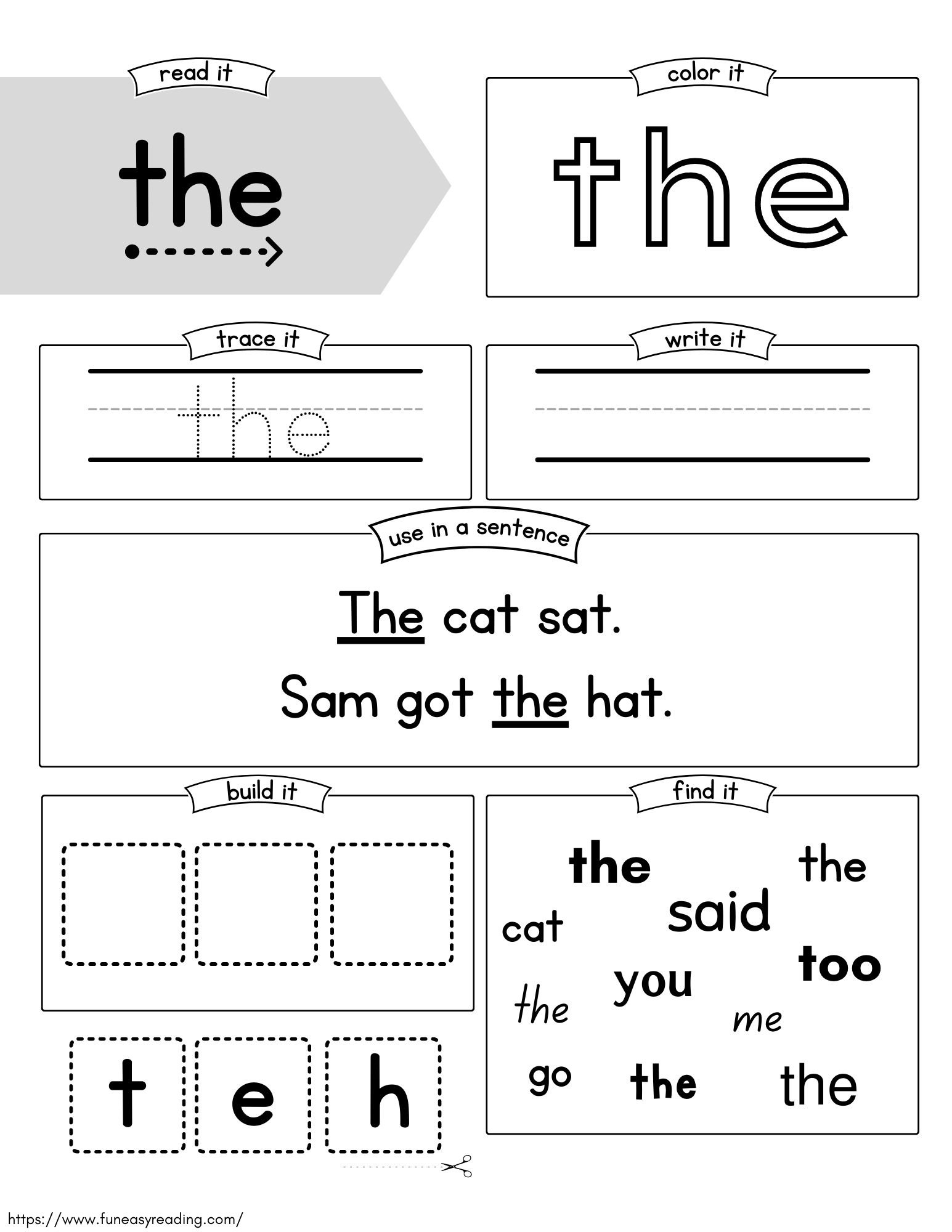 Printable Sight Word Worksheets NBKomputer