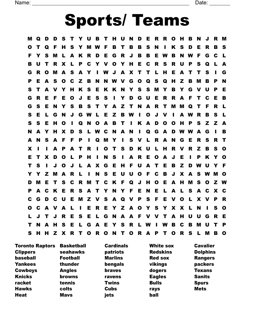Printable Sports Word Search Puzzle Chevron Lemon 47 OFF