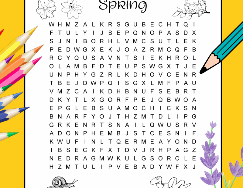 Printable Spring Word Search For Kids 59 OFF