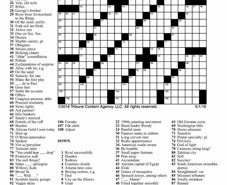 Printable Sunday Crossword Puzzles Printable Crossword Puzzles James