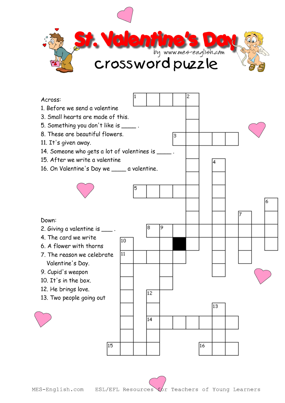 Printable Valentine Crossword Puzzles Printable Crossword Puzzles