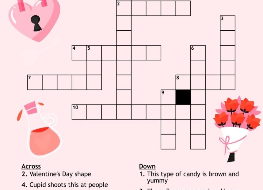 Printable Valentines Crossword Puzzle For Adults Printable JD