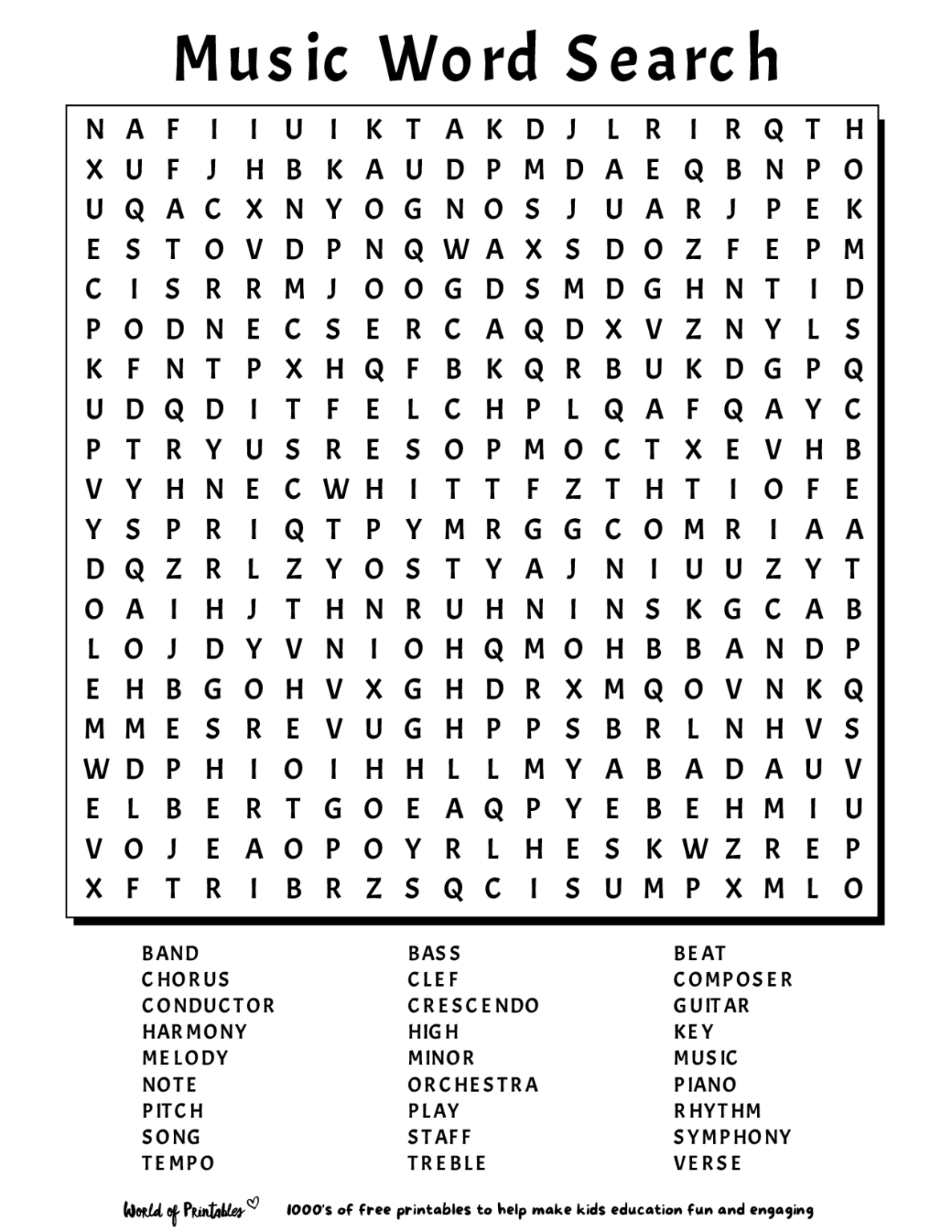 Printable Word Search World Of Printables