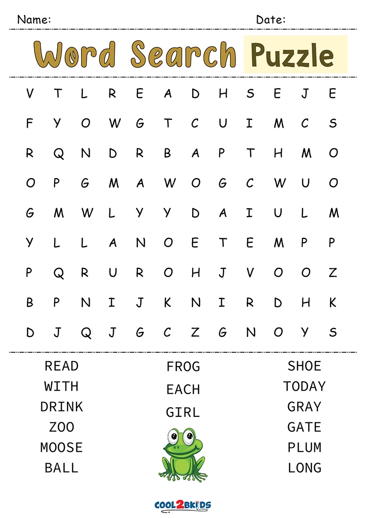 Printable Word Searches For Kindergarteners Free All Puzzles Are Free 