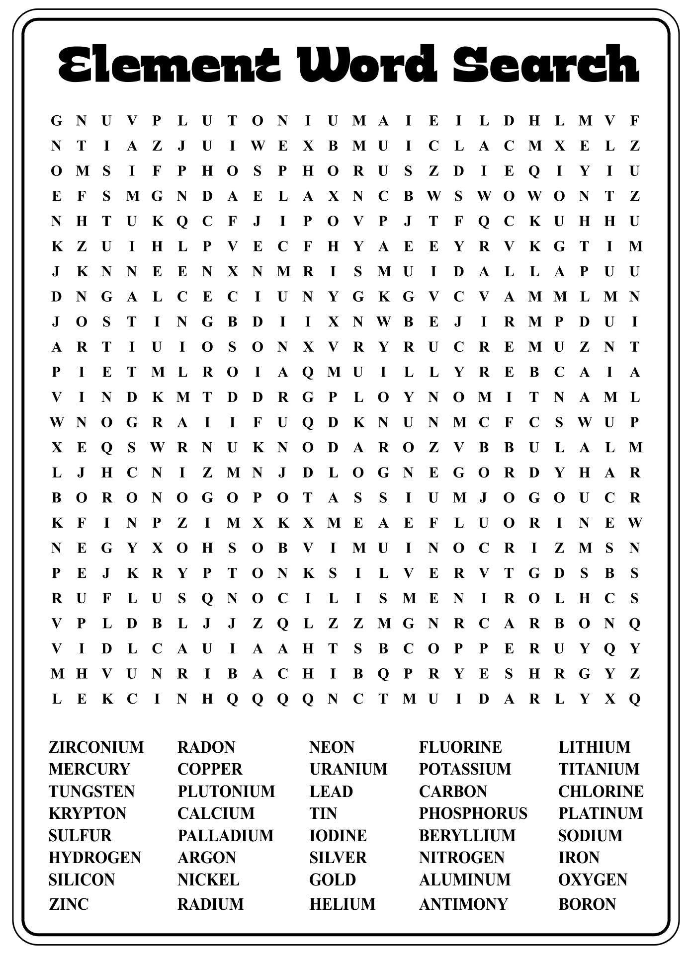 Printable Word Searches Puzzles