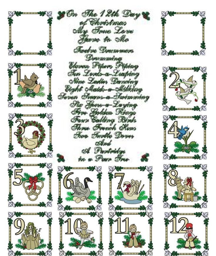 Printable Words For The Twelve Days Of Christmas Dev onallcylinders