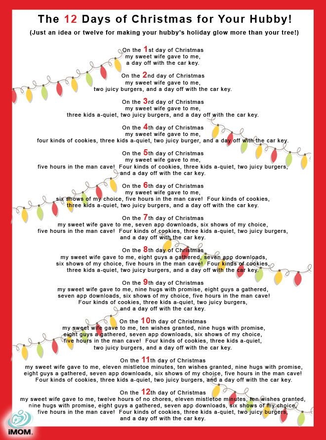 Printable Words For The Twelve Days Of Christmas Printable New Year 