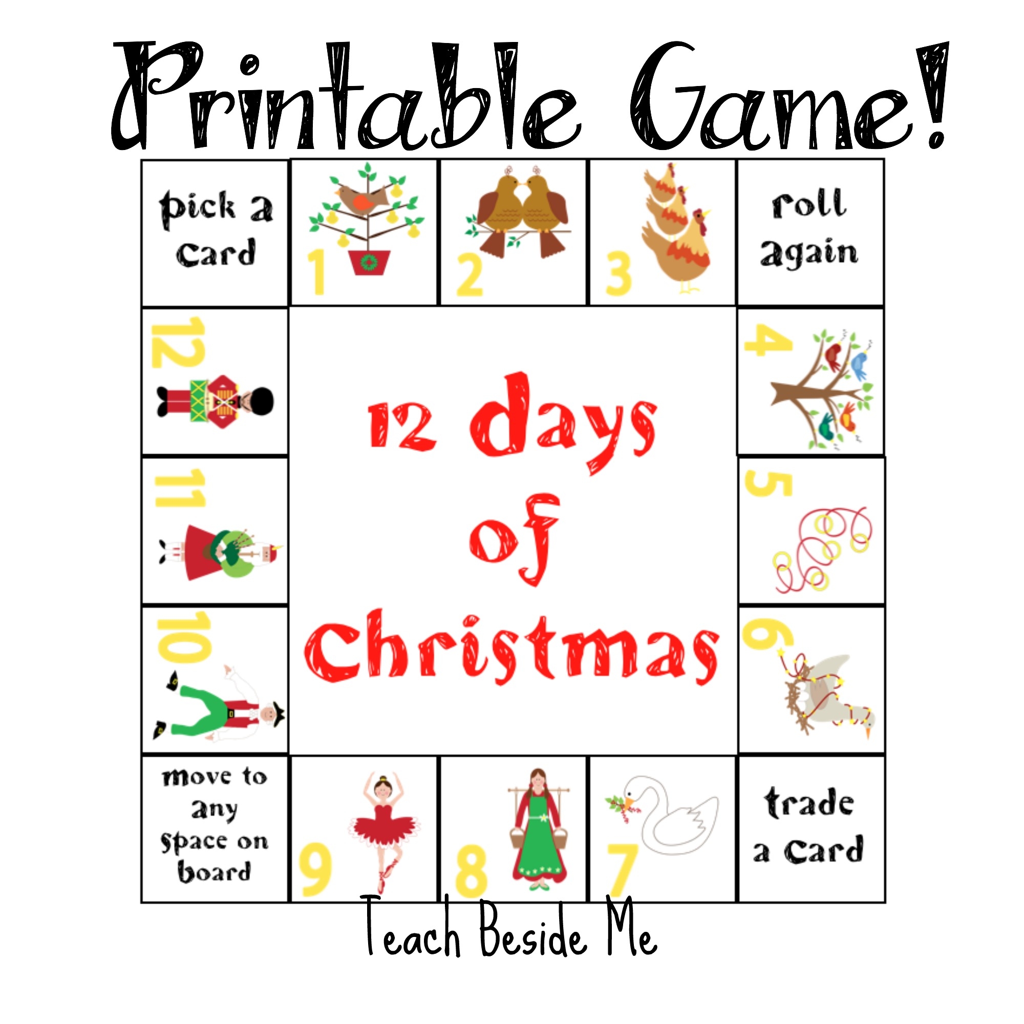 Printable Words For The Twelve Days Of Christmas Printable Online