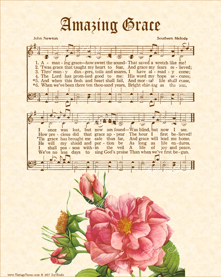 Printable Words To Amazing Grace Hymn