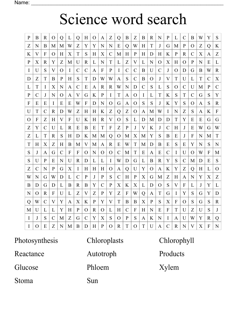 Science Word Search Printable Hard Word Search Maker