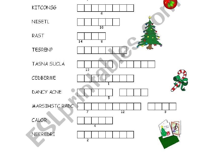 Scrambled Christmas Words
