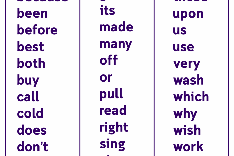 Second Grade Sight Words 10 Free PDF Printables Printablee