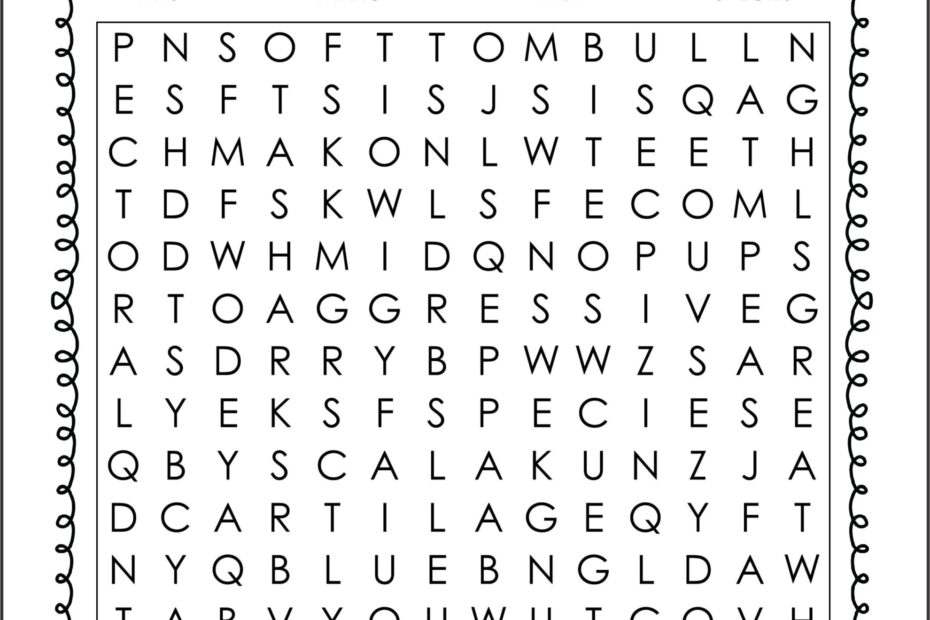 Shark Word Search PDF Free Printable Growing Play