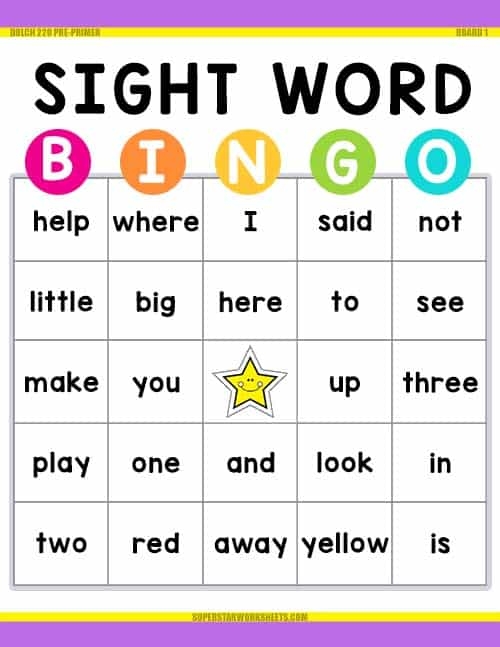 Sight Words Bingo Game Printable Store Online Hit skku edu