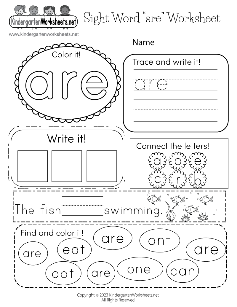 Sight Words Free Printable Worksheets
