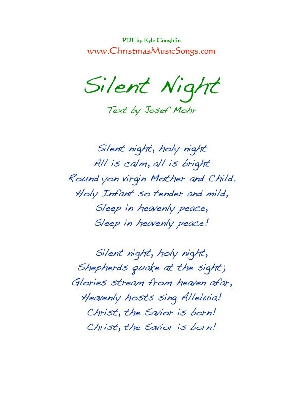 Silent Night Words Printable Printable Word Searches