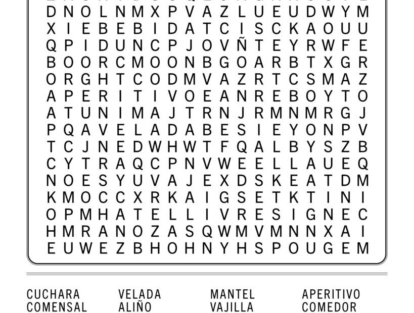 Spanish Restaurant Word Search El Restaurante Free Spanish Puzzle