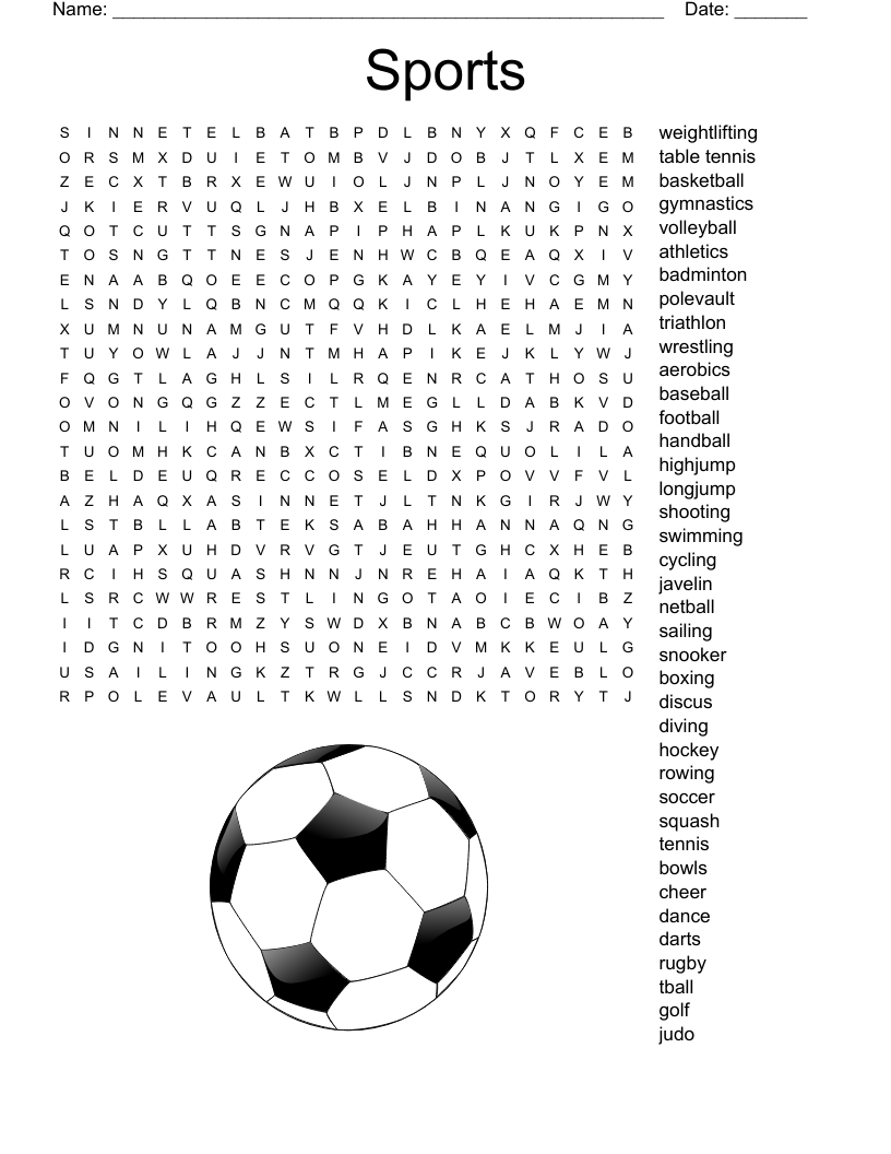 Sports Word Search Printable Hard Word Search Maker