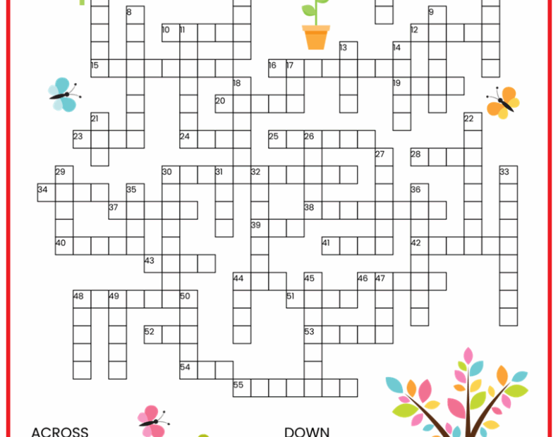 Spring Crossword Puzzle Puzzle Cheer