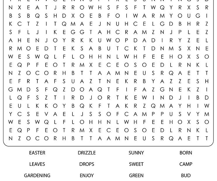 Spring Printable Word Searches