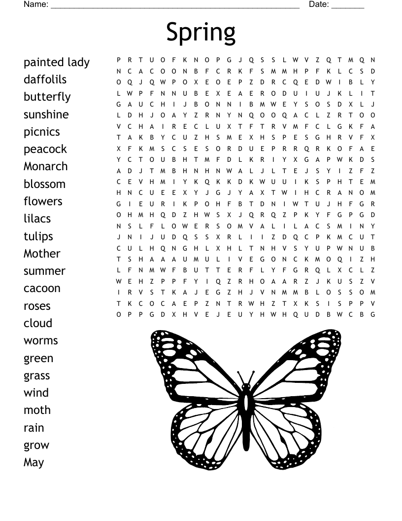 Spring Printable Word Searches