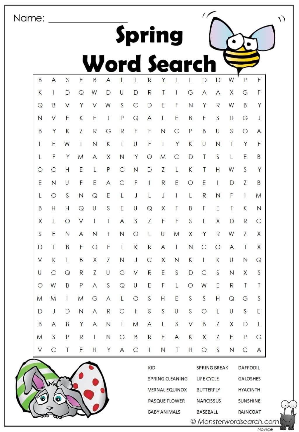 Spring Word Search Printable Hard Word Search Maker