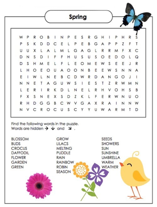 Spring Word Search Printable Hard Word Search Maker