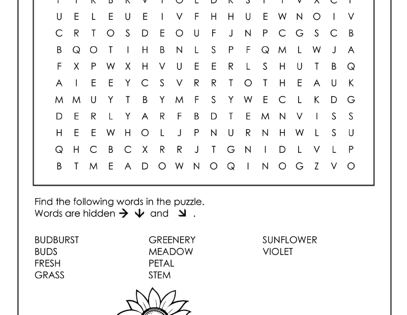 Spring Word Searches Free Printable